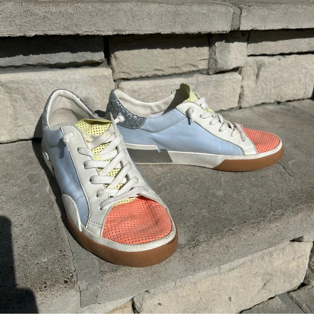 Dolce Vita pastel multi-color snekaers with silver detailing Sz 7.5